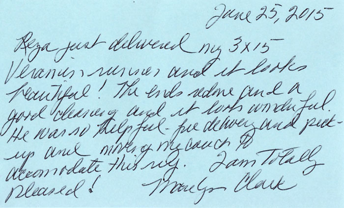 Scanned recommendation for Village Rug Repair and Cleaning