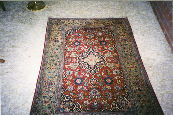 Restored Oriental rug after repair